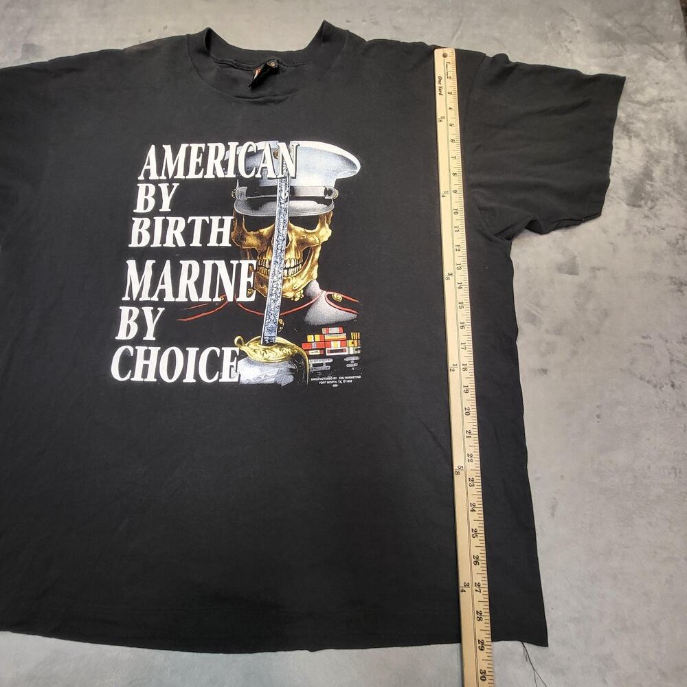 Vintage Marines 3D Emblem Shirt Mens 2XL Black Graphic Tee Single Stitch 90s - Picture 8 of 11